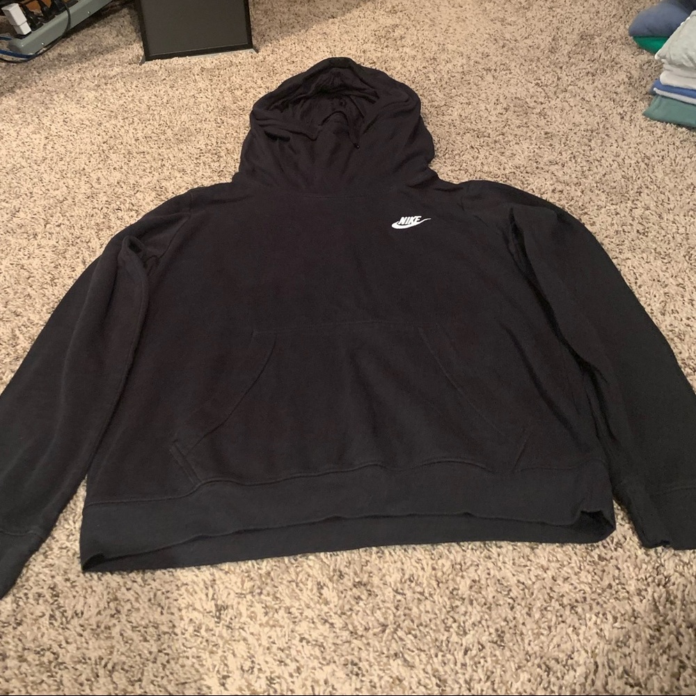Nike funnel neck hooded black soft sweatshirt